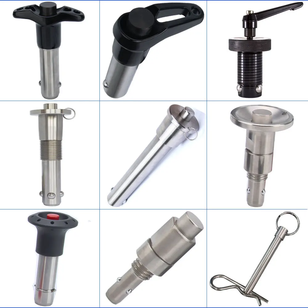 Spine A Sgancio Rapido In Acciaio Inox Con Pulsante, 5mm Di Diametro, Lunghezza Utile 20mm, Autobloccanti