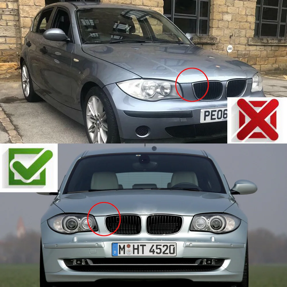 Front Kidney Diamond Meteor Grille Grills For Bmw 1 Series E81 E82