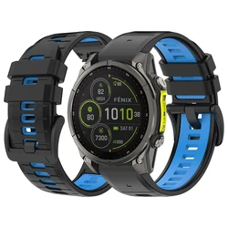 Enhanced Silicone Sport Strap - QuickFit 26mm (Black Blue)