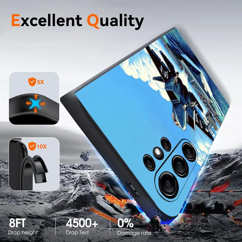 Sleek Military Fighter Jet Design Phone Case with Skin-Friendly TPU Soft Shell