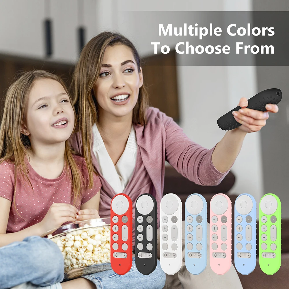 Silicone Remote Case Anti-Slip Protective Controller Sleeve Skin Shockproof Remote Cover for Google TV Streamer 4K Voice