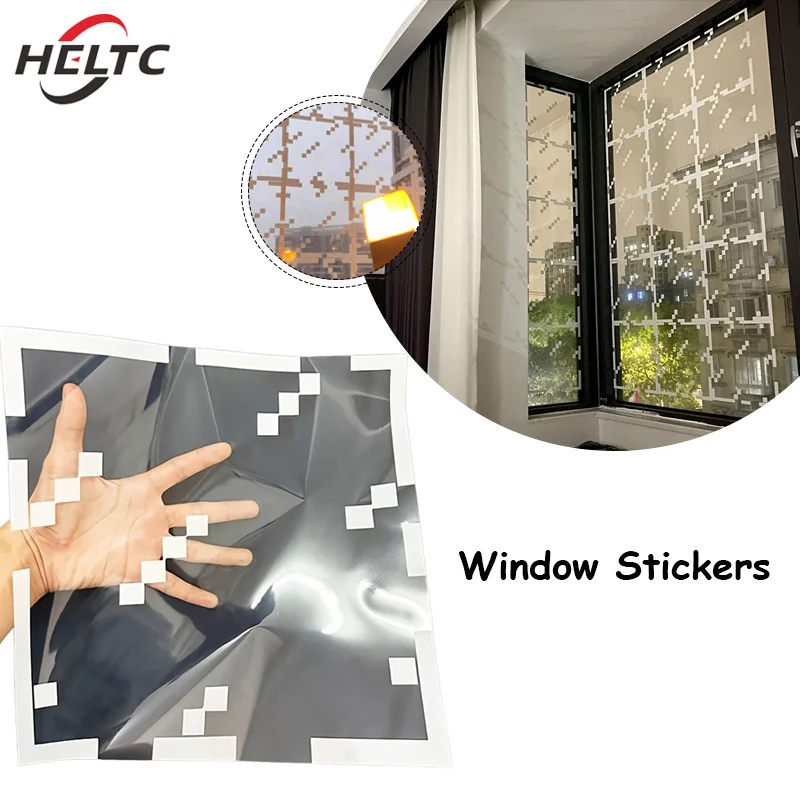 Pixel Style Glass Window Sticker Electrostatic Stickers Home Window Decoration 1/4/8/10/12/20/30pcs