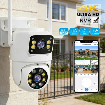 CareCam Pro Dual-Lens Dual-Screen PTZ Security Camera - 4K 8MP WiFi Outdoor IP Cam with AI Human Recognition, Video Surveillance 1