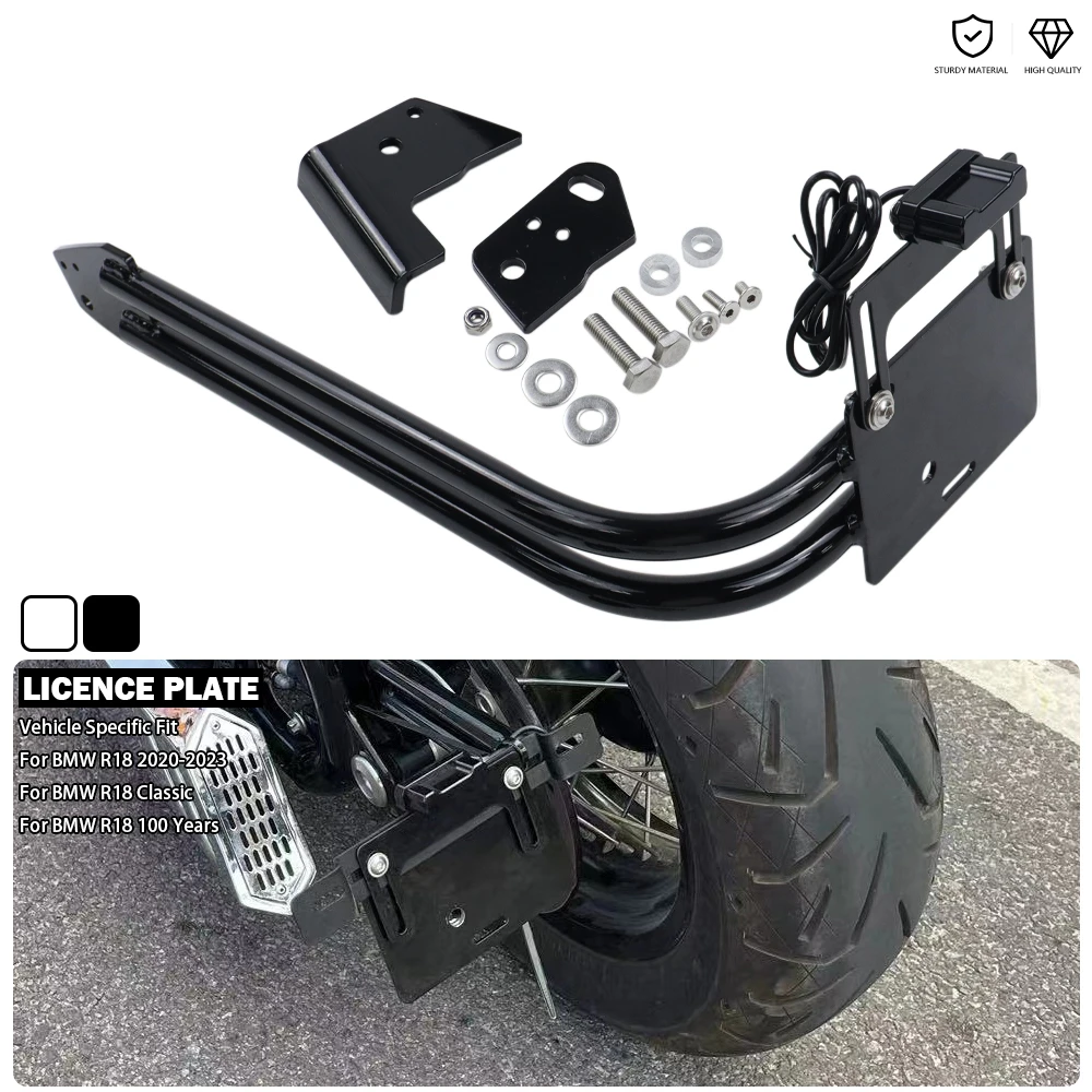 

Side LED Display Bracket License Plate Relocation Kit - RockBob Fits For BMW R18 100 Years R 18 Classic 2020 2021 2022 2023 2024