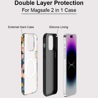 Fcicicase For Magsafe Magnetic Phone Case For iPhone 14 Plus 13 Pro 12 11 16 15 17 Pro Max Double-layer Cartoon Flower Cover - Image 3