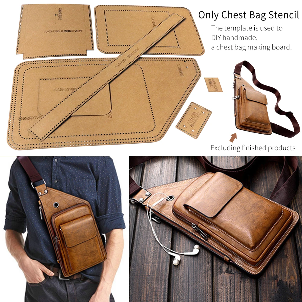 Chest Bag Stencil Fashion Accurate Solid Craft Supply Sewing Pattern Paperboard Reusable DIY Handmade Easy Use Hard Men