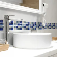 Mosaic Bathroom Waist Line Wall Stickers Waterproof Peel & Stick Art Backsplash Kitchen Office Skirting Line Decor Wallpaper 5