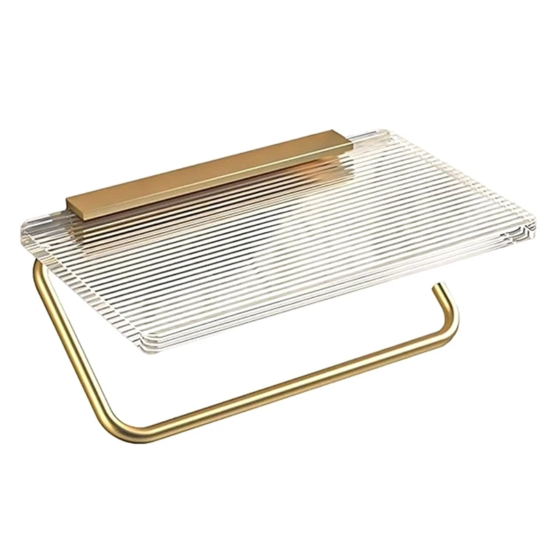 

Держатель для туалетной бумаги, настенный держатель для рулона туалетной бумаги в ванную комнату с полкой, нержавеющий, акриловый и алюминиевый держатель для туалетной бумаги