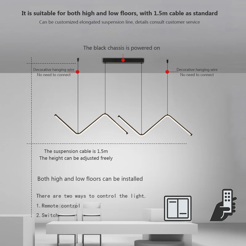 Modern LED Pendant Light Minimalist Chandelier For Dinning Room Kitchen Bar Restaurant Home Decor Led Lighting Remote Control pendant lights pendant lamp chandelier lighting