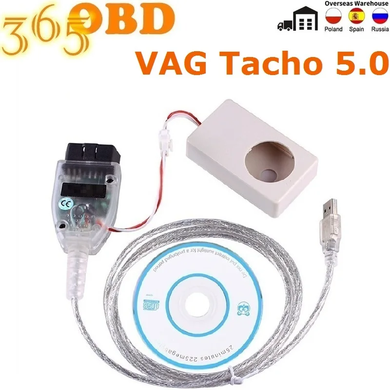 Cable de diagnóstico VAG TACHO USB V5.0, versión con Chip FTDI FT245RL