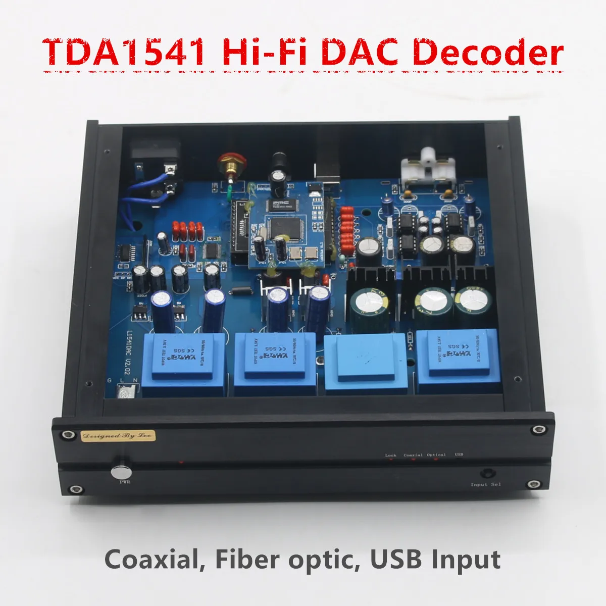 

TDA1541 HiFi Audio DAC Decoder With Digital Coaxial/Fiber Optic USB Input Digital Analog Converter