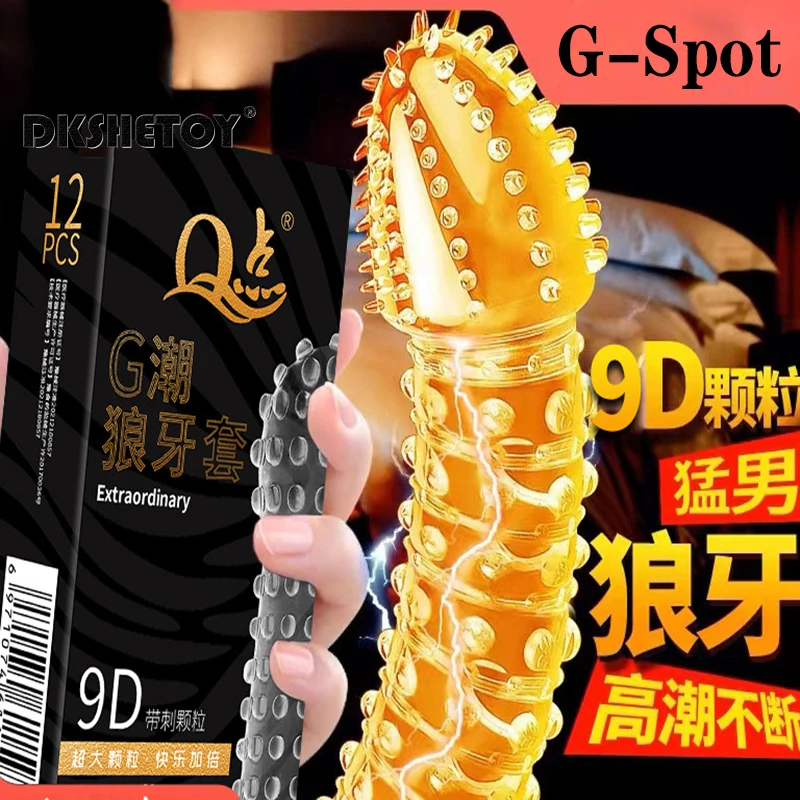 12pcs Super Dotted Large Spikes Condoms Sex Toys For Men G Point Vaginal Stimulation Penis Sleeve Extra Sensitive Adult Supplies 3