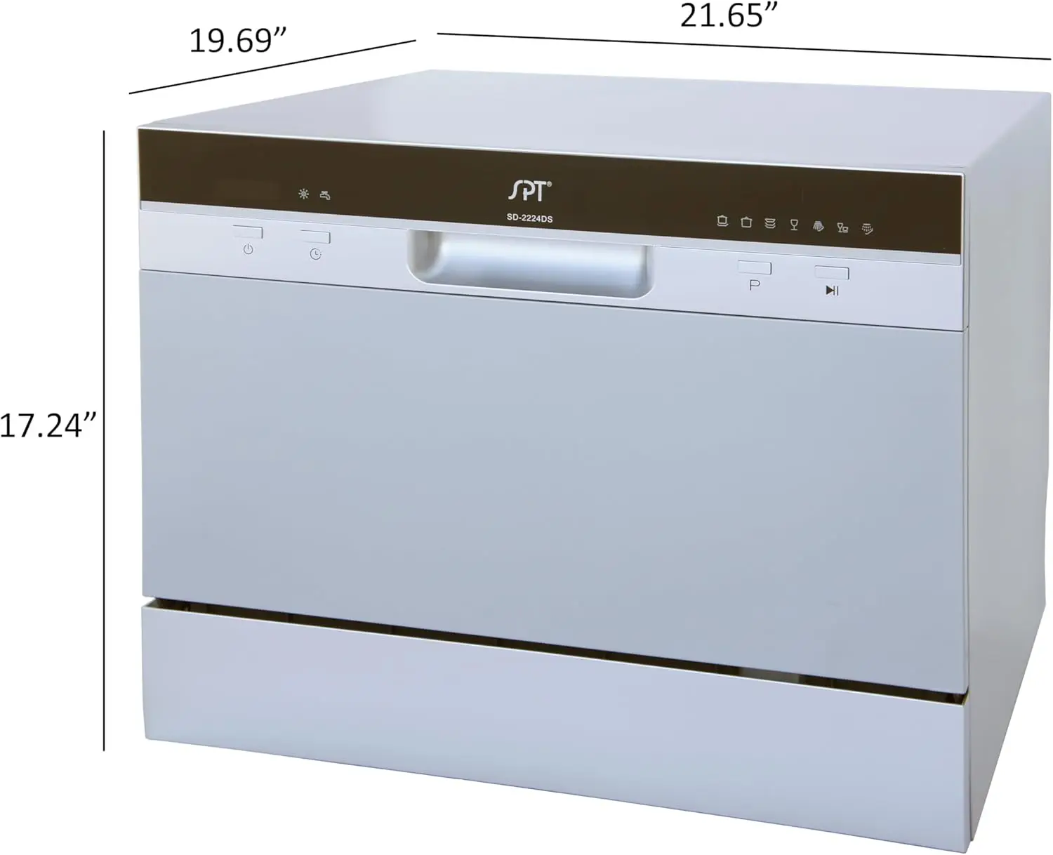 SD-2224DS ENERGY STAR Compact Countertop Dishwasher with Delay Start-Portable Dishwasher with Stainless Steel Interior
