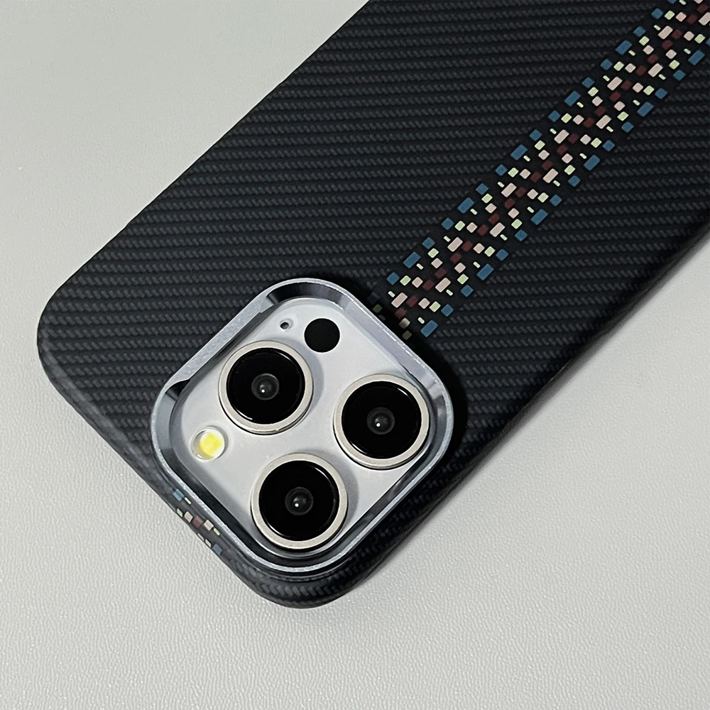 Carbon Fiber Texture Magnetic Phone Case with Magsafe and Drop Resistant Alloy Lens