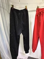Plus Size L-4XL 150KG Women's Fleece Sweatpants 2024 New Red Diamond Stamping Harem Pants Autumn/winter Casual Female Trousers - Image 5
