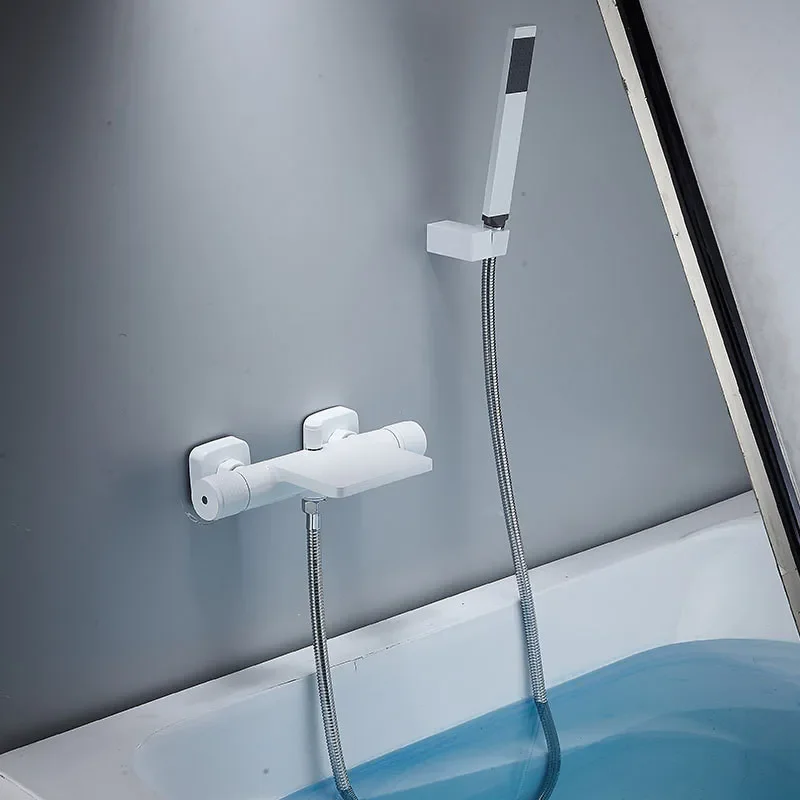 Description Picture 5 of itemBath and Shower Set Wall Mounted Gold Bathtub Faucet, Cold and Hot Black Mixer Bathroom Taps Brass