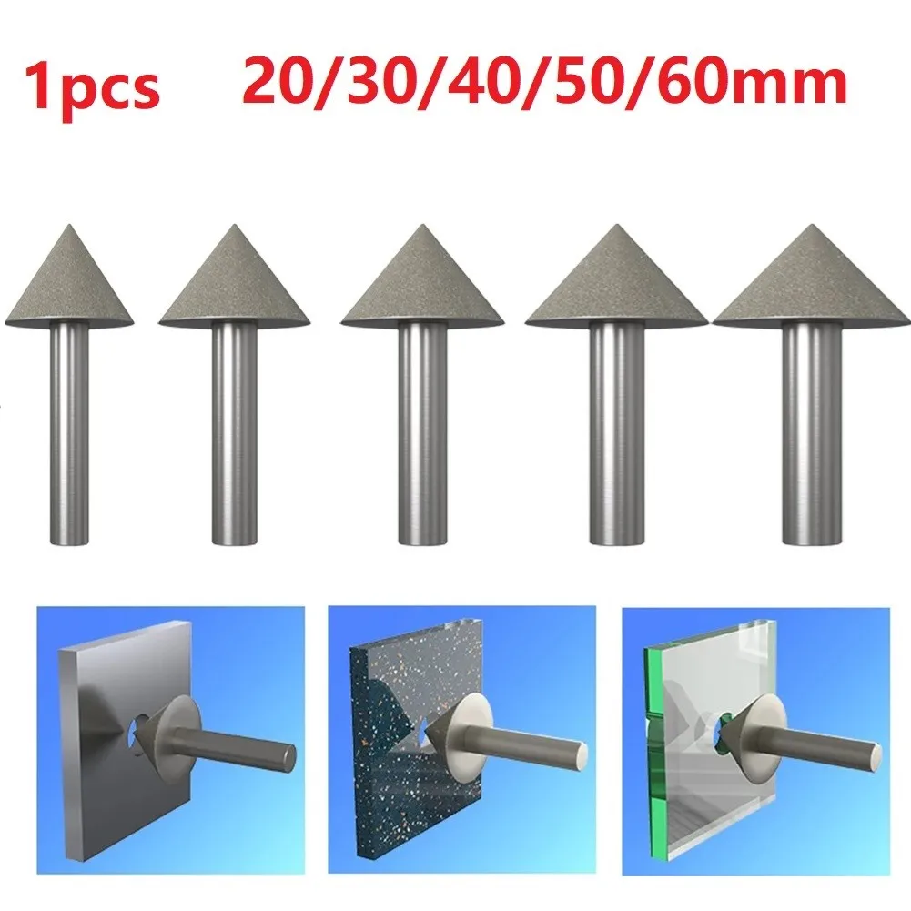 1pcs 90 Degrees Chamfer Cone Processing 120Grit Diamond Grinding Head For Cutting Machining Taper Tools Accessories