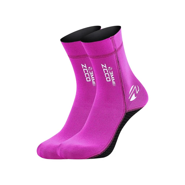 1 Pair New 3mm Neoprene Diving Socks Non-slip Adult Warm Patchwork Wetsuit Shoes Diving Surfing Boots for Men Womens Swimming Pink