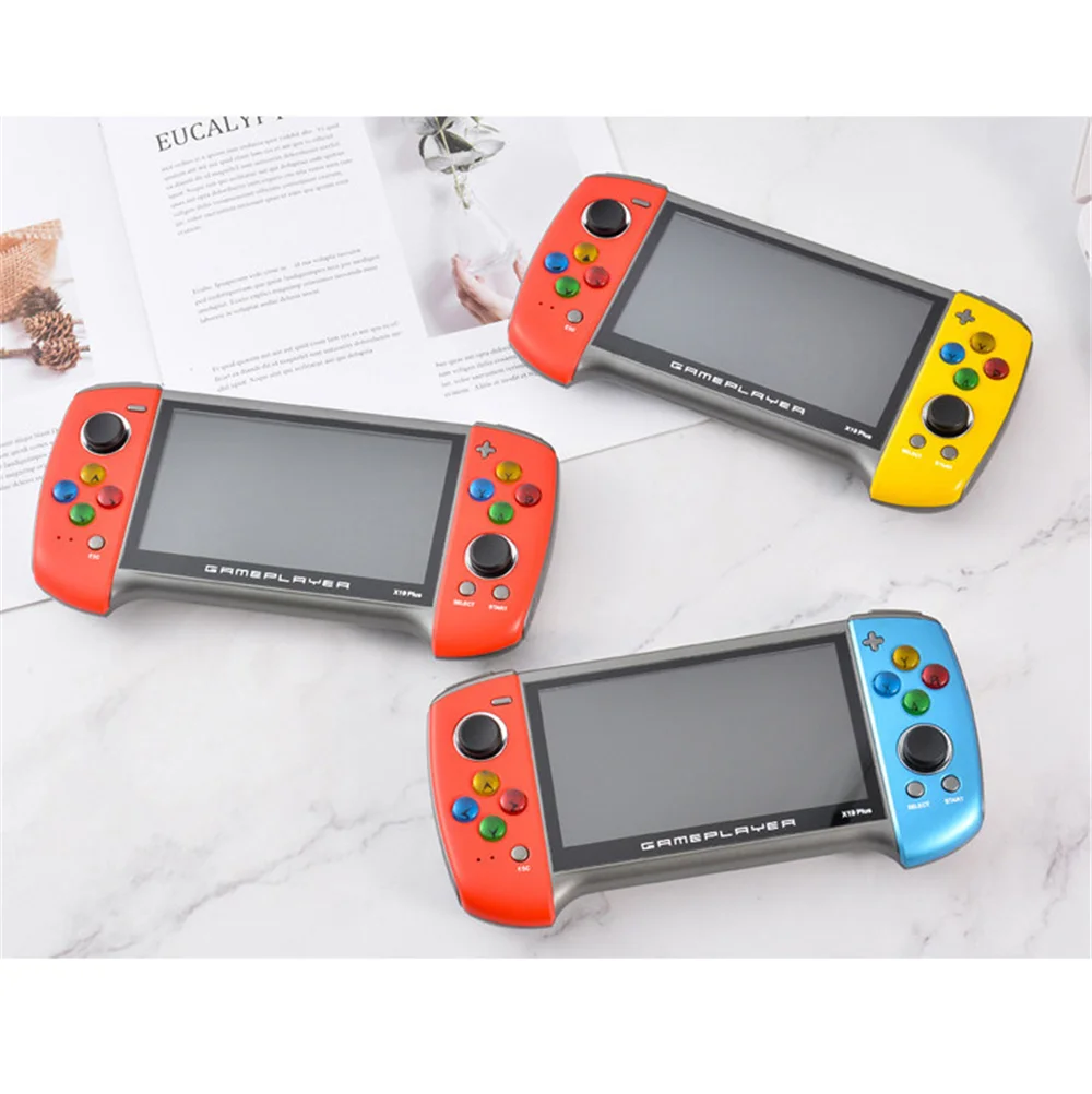 X19 플러스 핸드 헬드 레트로 게임 콘솔, 더블 로커 클래식 게임 레트로 미니 핸드 헬드, PSP 게임용, PS1 게임용, 5.1 인치