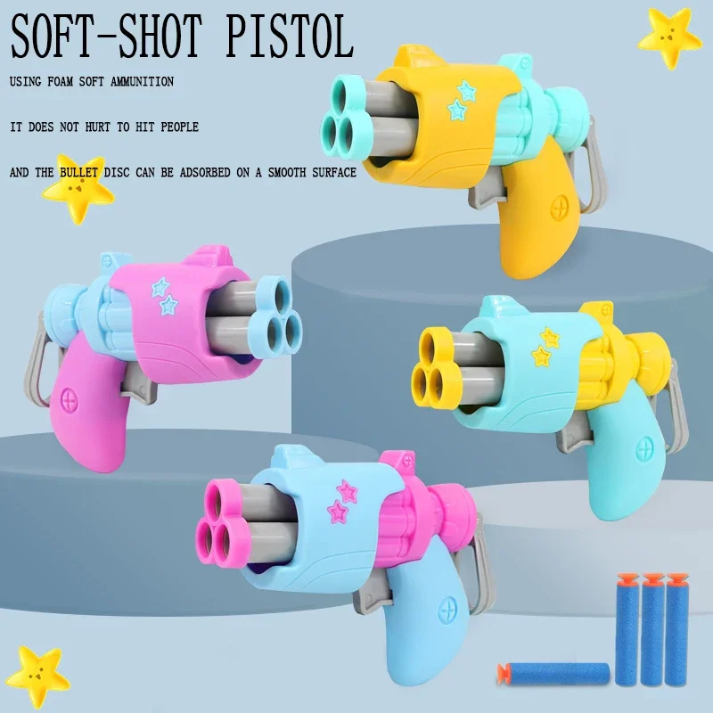 New toy gun Boy toy mini gunner soft bullet can be down three bullets indoor 3-6 year old children toy gun 2
