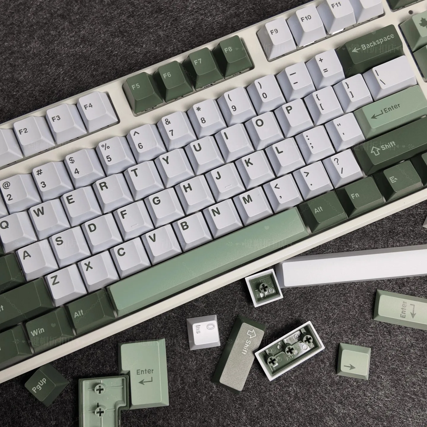 Large Key Caps New Large-Leaf Keycaps Cherry Profile Keycap 163 Keys ABS Black and ...