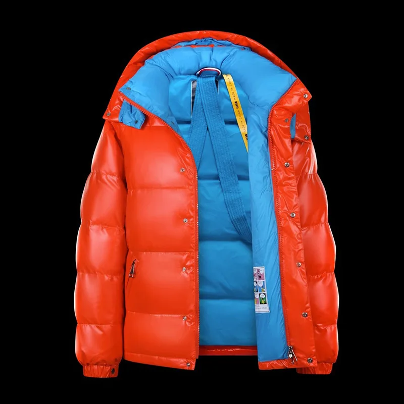 Men's New Winter Shiny Down Jackets Men's Short Trendy Brand Couple's Hooded Thickened and Warm outerwear 90% White Duck Down Down Jacket Mens Jacket