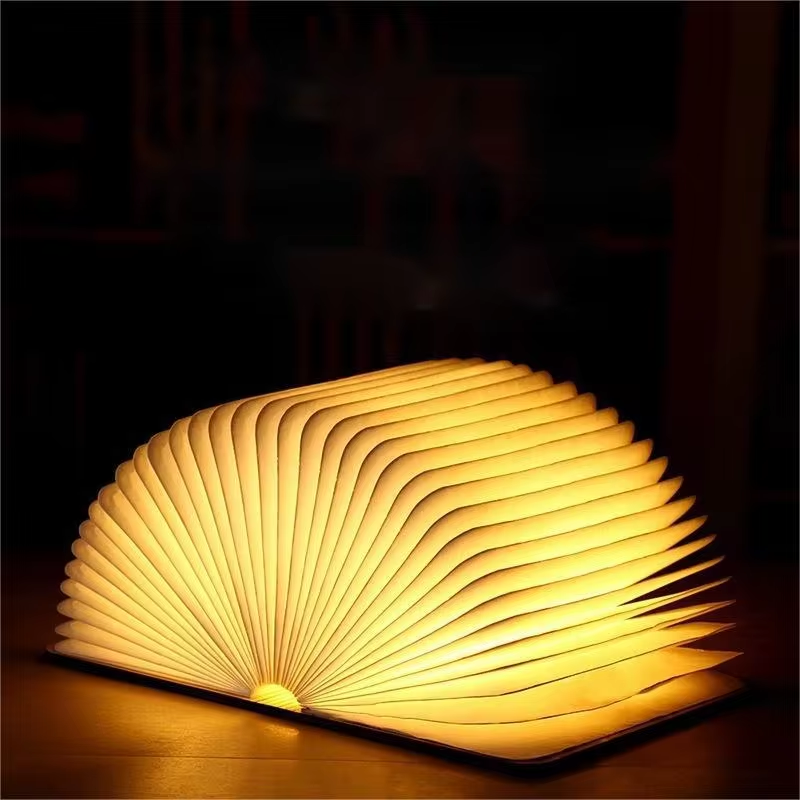  LED Wooden Book Lamp Children Reading light USB Bedside Table Lamp 3 Color Bedroom Art Decor Night Light for Kids Birthday Gift 