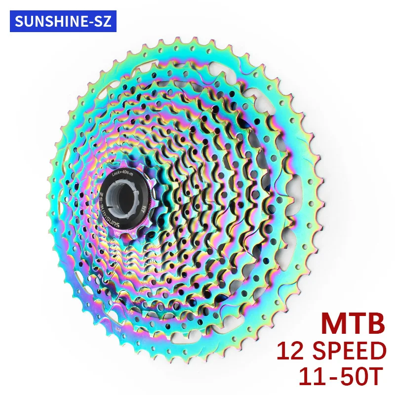 

2023 F.YUZHE SUNSHINE кассета маховика для горного велосипеда HG ослепительного цвета семь цветов 9 скоростей, 11 скоростей, 12 Скоростей 11-42T,11-50T gear XT