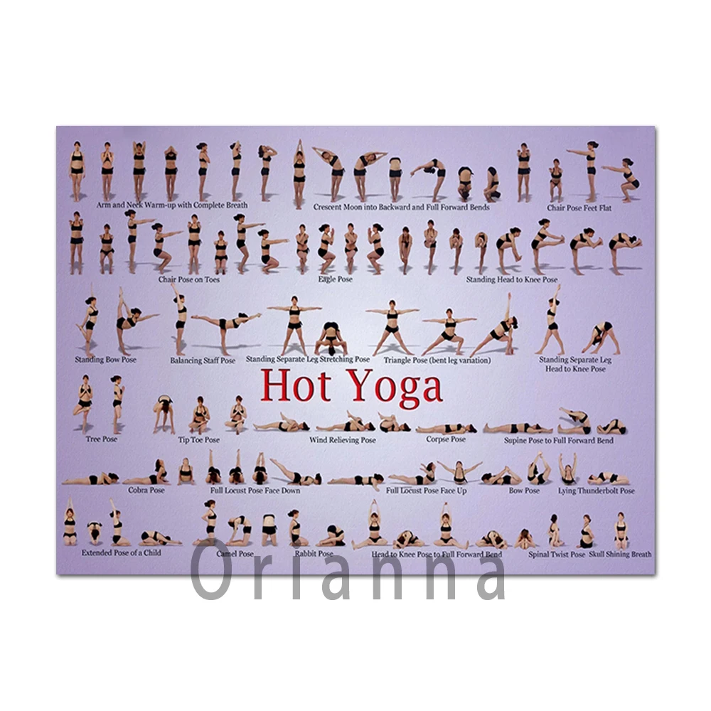 YOGA POSES Gym CHART POSTER EXERCISE Poster For Wall Stickers Home Interior  Decor Painting Wall Art - AliExpress