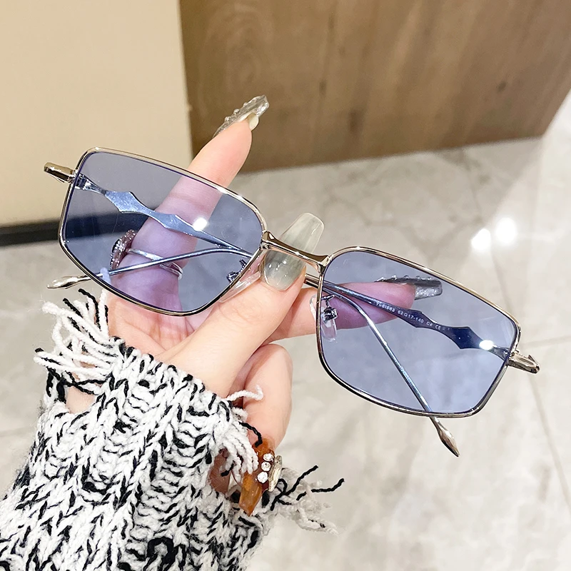 Eyeglasses Frames for Women Men Silver Rectangle Anti Blue Light Small Square Sunglasses with Metal Frame anti radiation glasses fashion sunglasses anti blue light glasses eyeglasses frames eyewear frames women glasses fashion eyeglasses