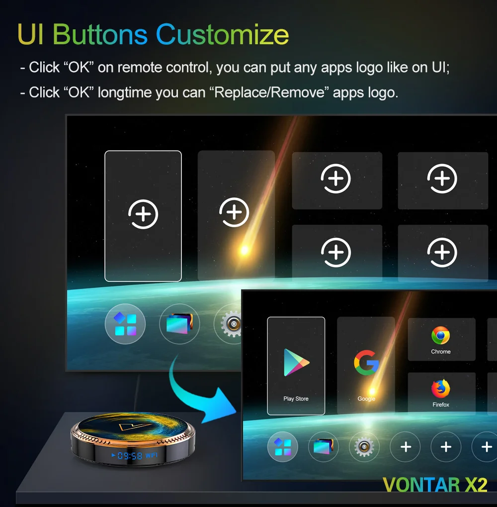 VONTAR X2 4GB 32GB 64GB Smart TV Box Android 11 Amlogic S905W2 2GB 16GB Support 4K 60fps AV1 2.4&5G Wifi BT4.0 Media Player