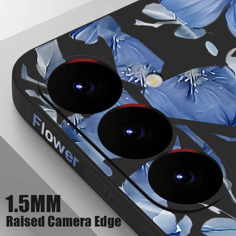 Floral Pattern Soft Phone Case - Elegant Flower Design Protective Cover