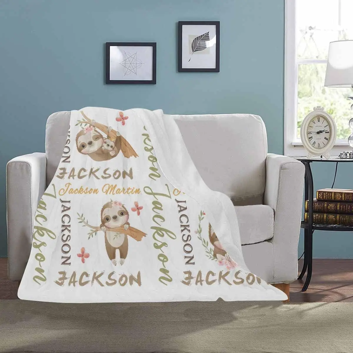Custom Blanket for Baby Boys Girls with Name Sloth Personalized Blankets for Toddler Fuzzy and Fleece Soft Blanket AliExpress