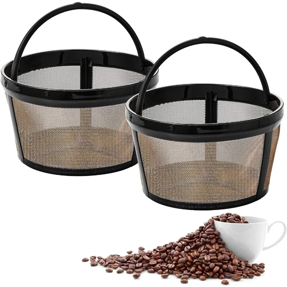 4 Cup Basket Style Coffee Filter Reusable Coffee Filter Permanent 304 Stainless Steel Filter Coffee Replacement Coffee