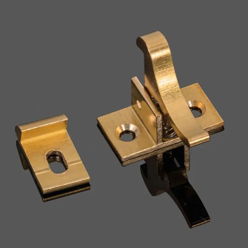 Hardware Copper Casement Window Latch Lock Security Door Window Automatic Latch Heavy Duty Cabinet Door/Bird Lock Buckle