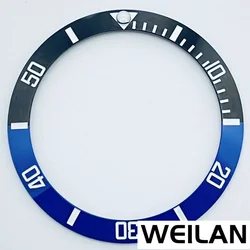 Ceramic & Aluminum GMT Diver-Style Bezel Insert for 40mm Cases - Premium Diving Accessory (Black Blue Cerami)