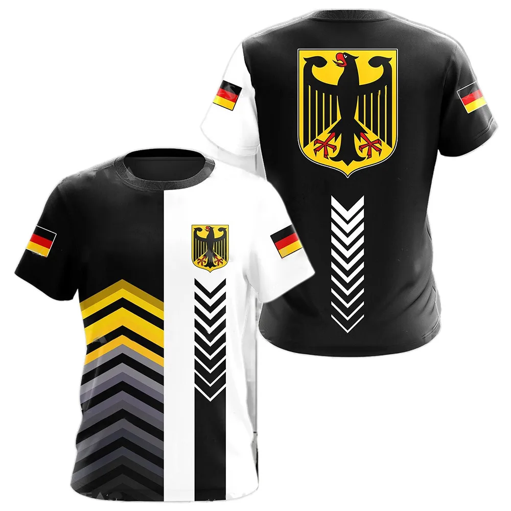 

2024 Men's T-shirt German National Emblem 3D Printing Summer Fashion O-Neck Pullover Casual Short Sleeve shirt Men's Plus Size