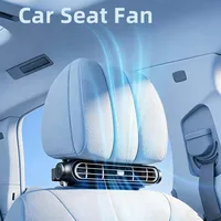 USB Plug-in Electric Cool Small Air Conditioner With No Leaves Rear Pillow Heat Dissipation Car Rear Seat Fan 3-Speed Adjustment 1