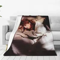 Mylene Farmer Flannel Blankets Quality Warm Soft French Singer Throw Blanket Spring Travel Outdoor Print Bedspread 2