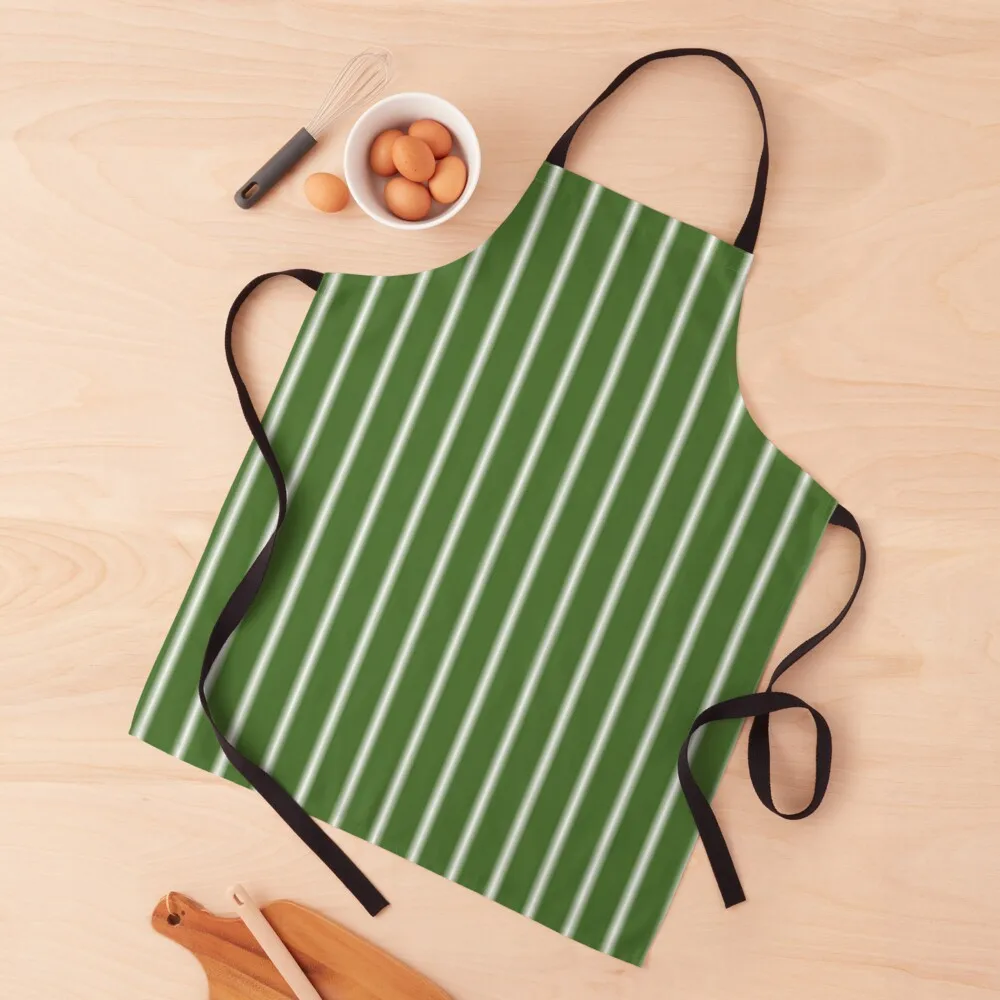 

Green and White Vertical Stripes Apron Kitchen Aprons Men Women's Dress Chef Uniform Kitchen Apron For Man