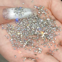 Brilliant Regular Mini Snowflake Rhombus Love Heart Zircon Colorful Crystal Flat Bottom DIY Nail Art Decoration Tool Accessories 3
