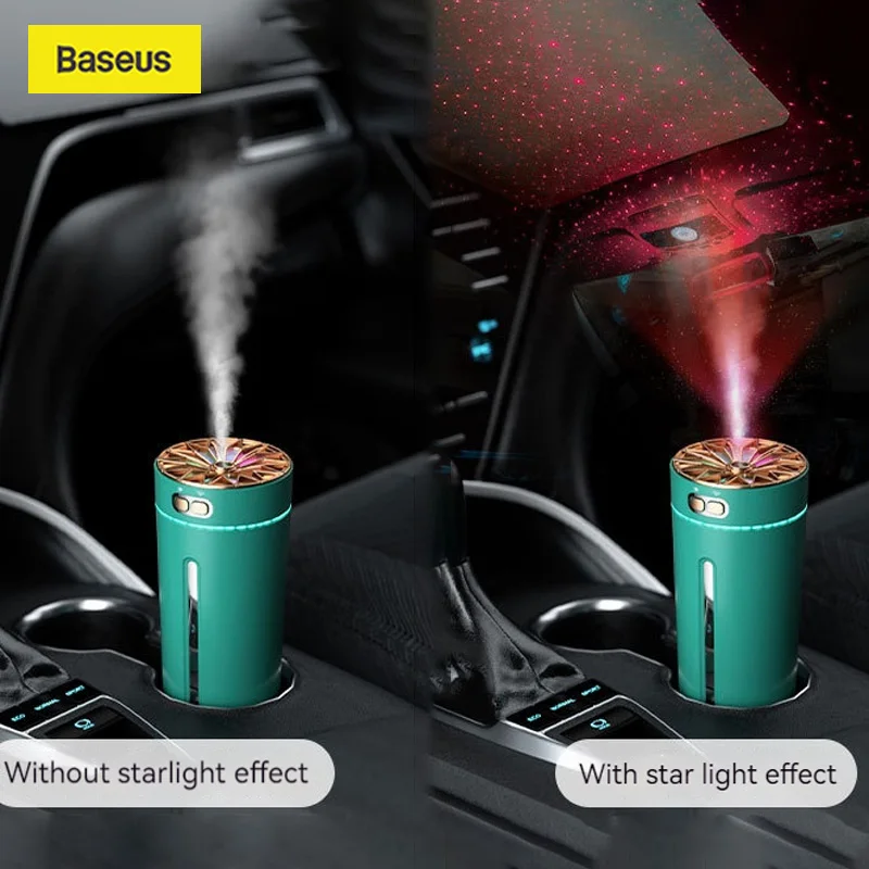 

Baseus Car Humidifier USB Portable Colorful Starry Night Light Negative Ion Purification Nano Atomization Car Diffuser Charging