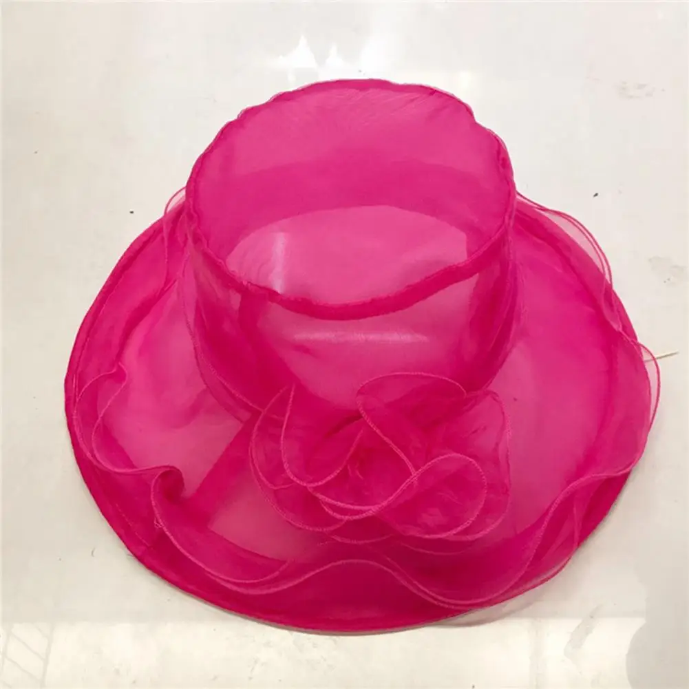 Stylish Women Performance Hat Super Breathable Women Sun Hat See-through Vintage Elegant Wedding Decorative fashion hat