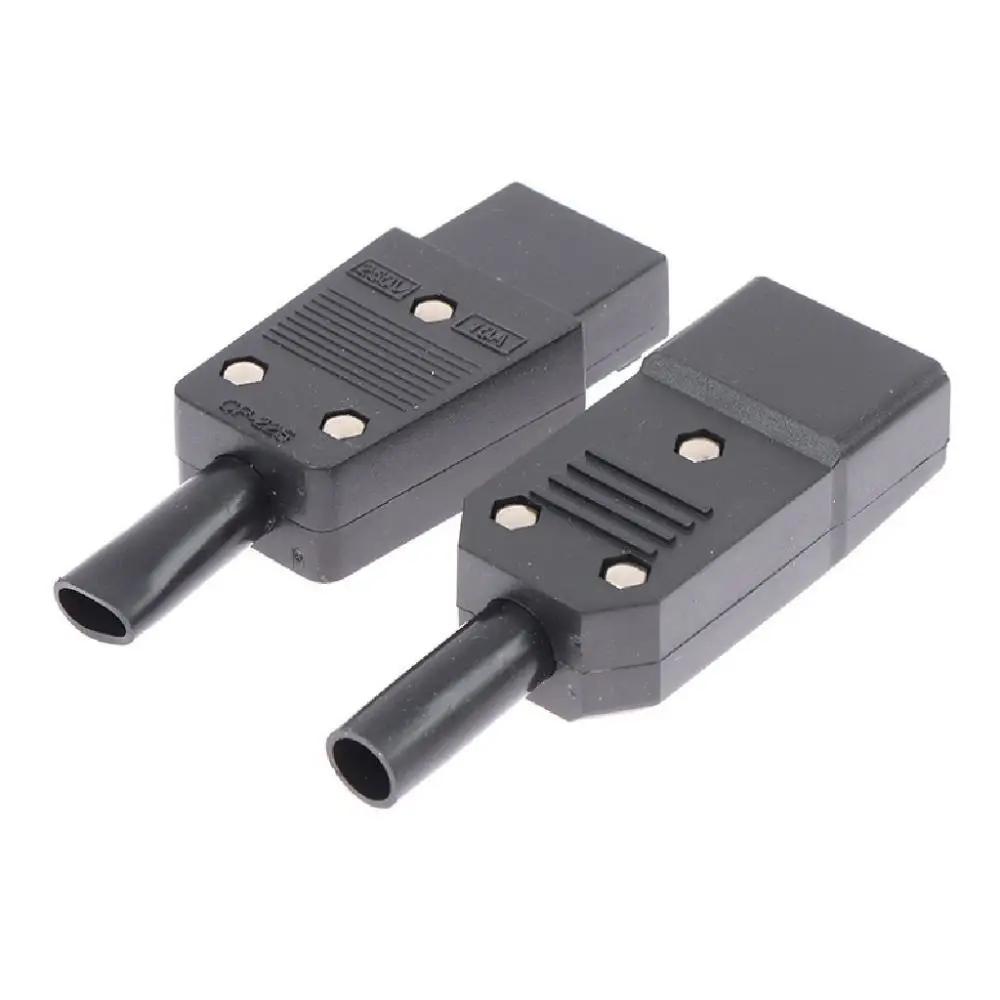 AC Plug Socket 3 Pin IEC 320 Straight Power Connector