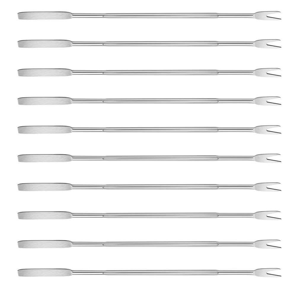 

1 Set 10 Pcs Stainless Steel Seafood Forks Multipurpose Nut Picks (Silver)