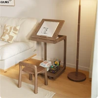 GUIG Mobile Small Coffee Table Home With Wheel Bedroom Multi-functional Clamshell Bedside Table Living Room Sofa Side Table 1