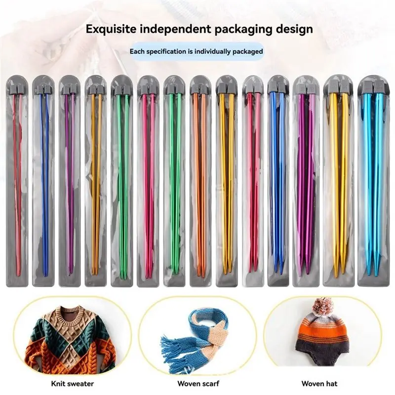 AC62-14PCS Stainless Steel Knitting Needles Set Pointed Needles Knitting Crochet Supplies For Beginners Handmade(2-10Mm) 4