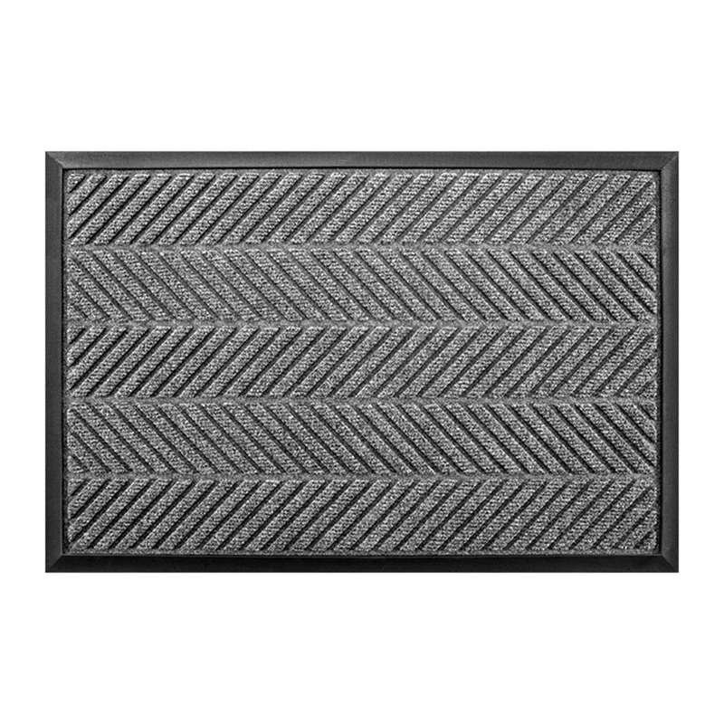 

1 Piece Non-Slip Heavy Duty Rubber Barrier Mat Embossed Type Gray Polyester Hallway Kitchen Runner Rug Door Mat