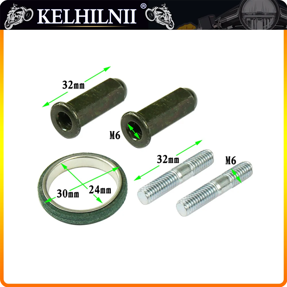 Exhaust Bolt and Gasket For GY6 50 cc 70cc 90 cc 110cc 125 150cc Scooters ATVs Go Karts Moped Quad 4 Wheeler Dune Buggy