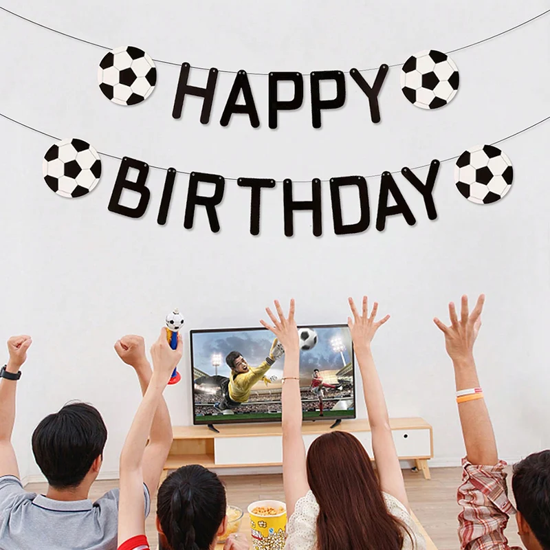 Sports happy Birthday Party Decorations Banner, Sports Themed Happy Birthday Banner Basketball Football Baseball Soccer
